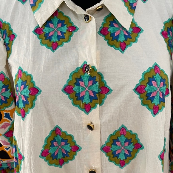 By Anthropologie Mixed Print Buttondown Maxi Dress - Picture 4 of 12